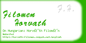 filomen horvath business card